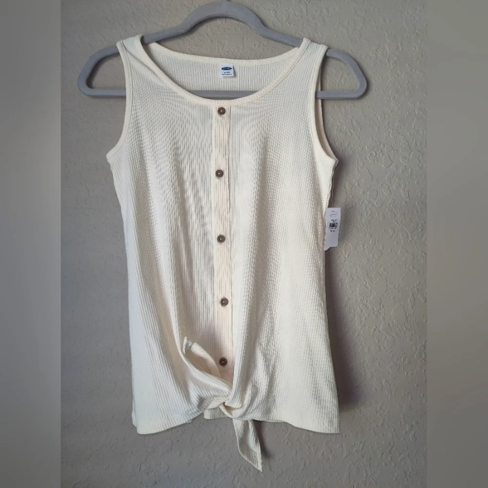 Old-Navy Rib-Knit Tie-Front Tank Top for Girls size XL (14)